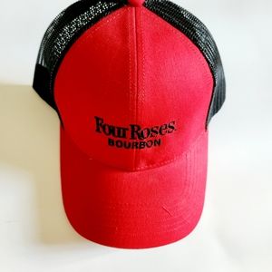 Four Roses Bourbon Snapback Adjustable Cap Adult Red And Black